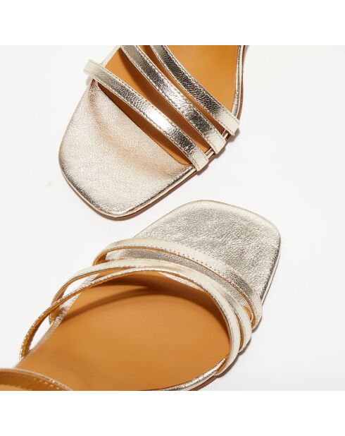 Sandales en Cuir Davina dorées - Talon 7 cm